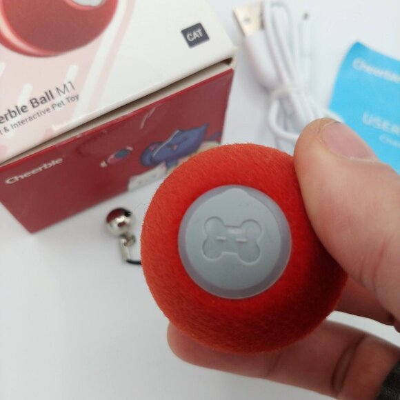 NEW Cheerble M1 Interactive Cat Pet Toy Ball - RED - Rechargeable - Open Box - Picture 2 of 5
